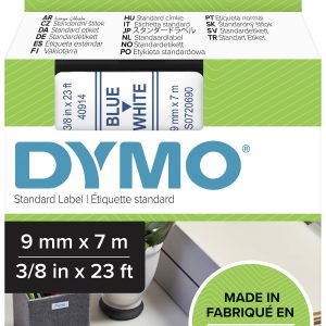 Labeltape DYMO D1 S0720690 Polyester Tapekleur: Wit Tekstkleur:Blauw 9 mm 7 m Labeltape DYMO D1 S0720690 Polyester Tapekleur: Wit Tekstkleur:Blauw 9 mm 7 m