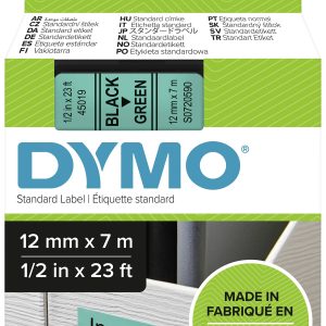DYMO 45019 Labeltape Polyester Tapekleur: Groen Tekstkleur: Zwart 12 mm 7 m DYMO 45019 Labeltape Polyester Tapekleur: Groen Tekstkleur: Zwart 12 mm 7 m