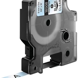 Etiketten DYMO IND RHINO S0718160 Polyester Tapekleur: Transparant Tekstkleur:Zwart 9 mm 5.5 m Etiketten DYMO IND RHINO S0718160 Polyester Tapekleur: Transparant Tekstkleur:Zwart 9 mm 5.5 m