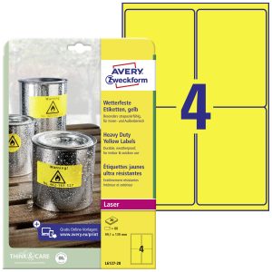 Avery-Zweckform L6127-20 Folie-etiketten Polyester folie Geel 1 stuk(s) Permanent hechtend Laser (zwart/wit), Kopiëren ( Avery-Zweckform L6127-20 Folie-etiketten Polyester folie Geel 1 stuk(s) Permanent hechtend Laser (zwart/wit), Kopiëren (