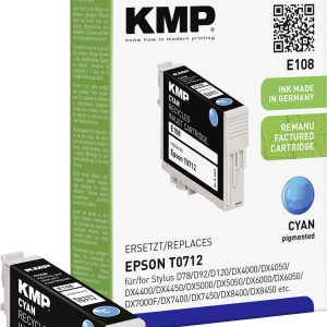 KMP Inktcartridge vervangt Epson T0712 Compatibel Cyaan E108 1607,4003 KMP Inktcartridge vervangt Epson T0712 Compatibel Cyaan E108 1607,4003