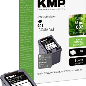KMP Inktcartridge vervangt HP 901XL, CC654AE Compatibel Zwart H47 1711,4541 KMP Inktcartridge vervangt HP 901XL, CC654AE Compatibel Zwart H47 1711,4541