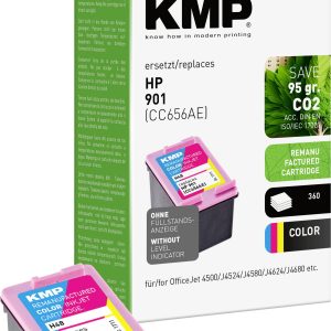 KMP Inktcartridge vervangt HP 901, CC656AE Compatibel Kleur H48 1711,4560 KMP Inktcartridge vervangt HP 901, CC656AE Compatibel Kleur H48 1711,4560