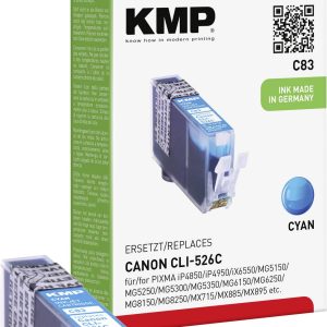 KMP Inktcartridge vervangt Canon CLI-526C Compatibel Cyaan C83 1515,0003 KMP Inktcartridge vervangt Canon CLI-526C Compatibel Cyaan C83 1515,0003