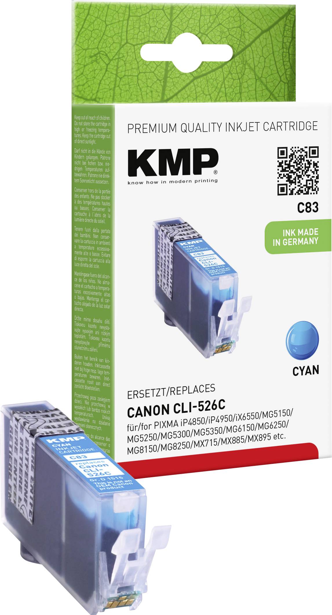 KMP Inktcartridge vervangt Canon CLI-526C Compatibel Cyaan C83 1515,0003