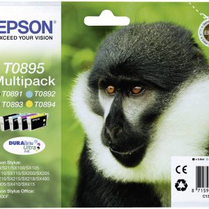 Epson Inktcartridge T0895 Origineel Combipack Zwart, Cyaan, Magenta, Geel C13T08954010 Epson Inktcartridge T0895 Origineel Combipack Zwart, Cyaan, Magenta, Geel C13T08954010
