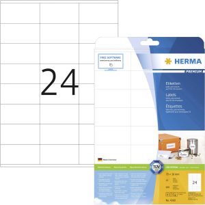 Herma 4360 Universele etiketten 70 x 36 mm Papier Wit 600 stuk(s) Permanent hechtend Inkjet, Laser (zwart/wit), Laser (k Herma 4360 Universele etiketten 70 x 36 mm Papier Wit 600 stuk(s) Permanent hechtend Inkjet, Laser (zwart/wit), Laser (k