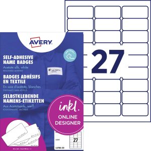 Avery-Zweckform L4784-20 Naametiketten 63.5 x 29.6 mm Acetaatzijde Wit 540 stuk(s) Weer verwijderbaar Laser (kleur), Las Avery-Zweckform L4784-20 Naametiketten 63.5 x 29.6 mm Acetaatzijde Wit 540 stuk(s) Weer verwijderbaar Laser (kleur), Las