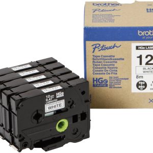 Brother HGe-231V5 Labeltape Set van 5 stuks Tapekleur: Wit Tekstkleur: Zwart 12 mm 8 m Brother HGe-231V5 Labeltape Set van 5 stuks Tapekleur: Wit Tekstkleur: Zwart 12 mm 8 m