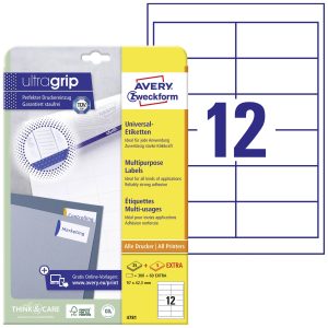 Avery-Zweckform 4781 Universele etiketten 97 x 42.3 mm Papier Wit 360 stuk(s) Permanent hechtend Inkjet, Laser (zwart/wi