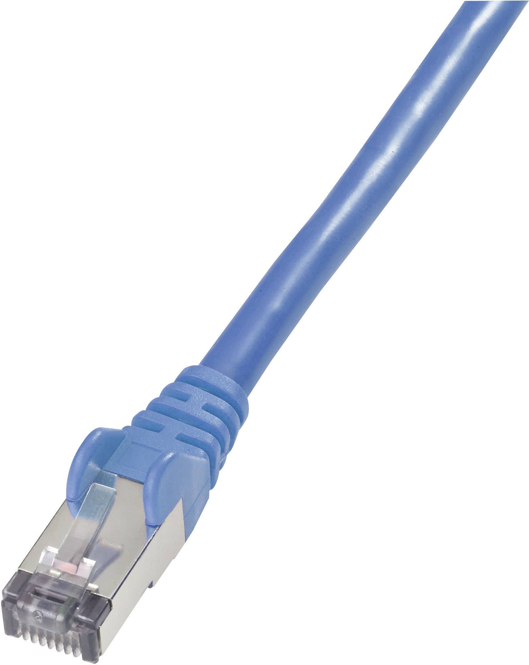 Goobay 68267 RJ45 Netwerkkabel, patchkabel CAT 6 S/FTP 1 m Blauw Halogeenvrij, Vlambestendig, Hittebestendig, Rond, Afsc