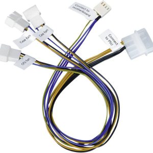 Aansluitkabel PC-ventilator [3x PC-ventilatorstekker 3-polig, PC-ventilatorstekker 4-polig – 1x IDE-stroomstekker 4-poli Aansluitkabel PC-ventilator [3x PC-ventilatorstekker 3-polig, PC-ventilatorstekker 4-polig – 1x IDE-stroomstekker 4-poli
