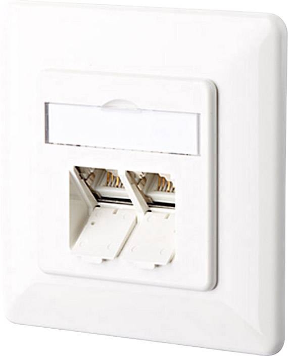 Metz Connect 1307381002-I Netwerkdoos Inbouw (in muur) Inzet met centraalstuk en frame CAT 6 2 poorten Zuiver wit