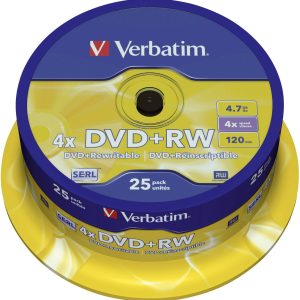 Verbatim 43489 DVD+RW disc 4.7 GB 25 stuk(s) Spindel Herschrijfbaar