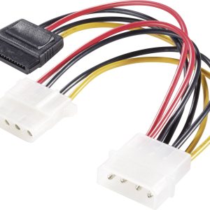 Renkforce Stroom Y-adapter [1x IDE-stroomstekker 4-polig – 1x SATA-stroombus, IDE-stroombus 4-polig] 0.15 m Zwart, Rood,