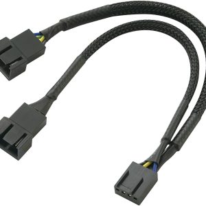 PC-ventilator Y-kabel [1x PC-ventilatorstekker 3-polig – 1x PC-ventilatorbus 4-polig] 0.15 m Zwart Akasa