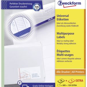 Avery-Zweckform 3490 Universele etiketten 70 x 36 mm Papier Wit 720 stuk(s) Permanent hechtend Inkjet, Laser (zwart/wit) Avery-Zweckform 3490 Universele etiketten 70 x 36 mm Papier Wit 720 stuk(s) Permanent hechtend Inkjet, Laser (zwart/wit)