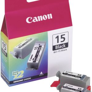 Canon Inktcartridge BCI-15BK Origineel 2-pack Zwart 8190A002 Canon Inktcartridge BCI-15BK Origineel 2-pack Zwart 8190A002