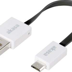 Akasa AK-CBUB16-15BK USB-kabel USB 2.0 USB-A stekker, USB-micro-B stekker 0.15 m Zwart Zeer flexibel, Vergulde steekcont Akasa AK-CBUB16-15BK USB-kabel USB 2.0 USB-A stekker, USB-micro-B stekker 0.15 m Zwart Zeer flexibel, Vergulde steekcont