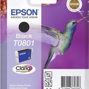 Epson Inktcartridge T0801 Origineel Zwart C 13 T 08014011 Epson Inktcartridge T0801 Origineel Zwart C 13 T 08014011