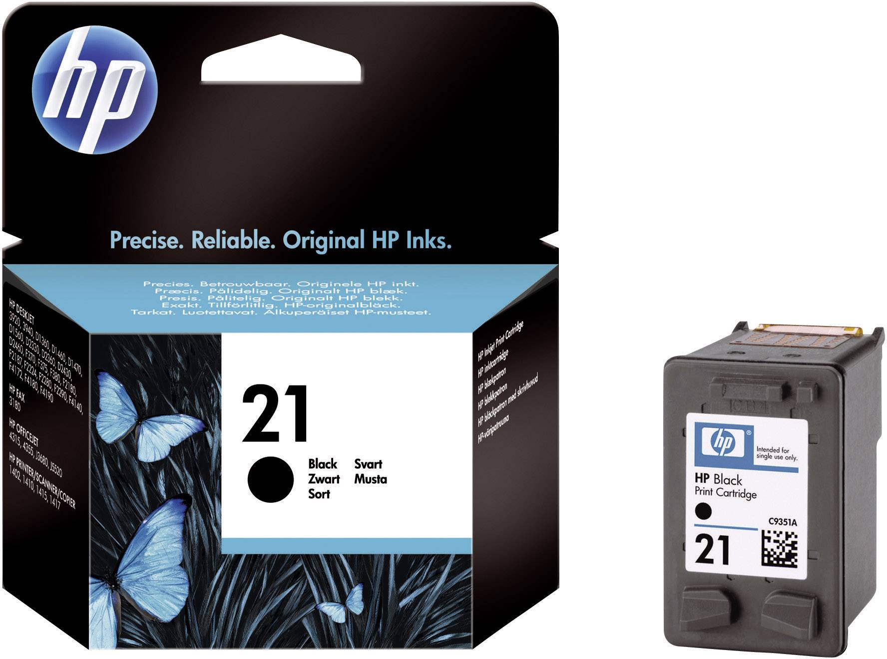 HP Inktcartridge 21 Origineel Zwart C9351AE Inkt