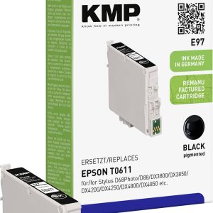 KMP Inktcartridge vervangt Epson T0611 Compatibel Zwart E97 1603,0001 KMP Inktcartridge vervangt Epson T0611 Compatibel Zwart E97 1603,0001