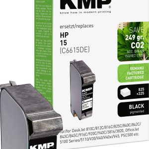 KMP Inktcartridge vervangt HP 15, C6615DE Compatibel Zwart H9 0993,4151 KMP Inktcartridge vervangt HP 15, C6615DE Compatibel Zwart H9 0993,4151
