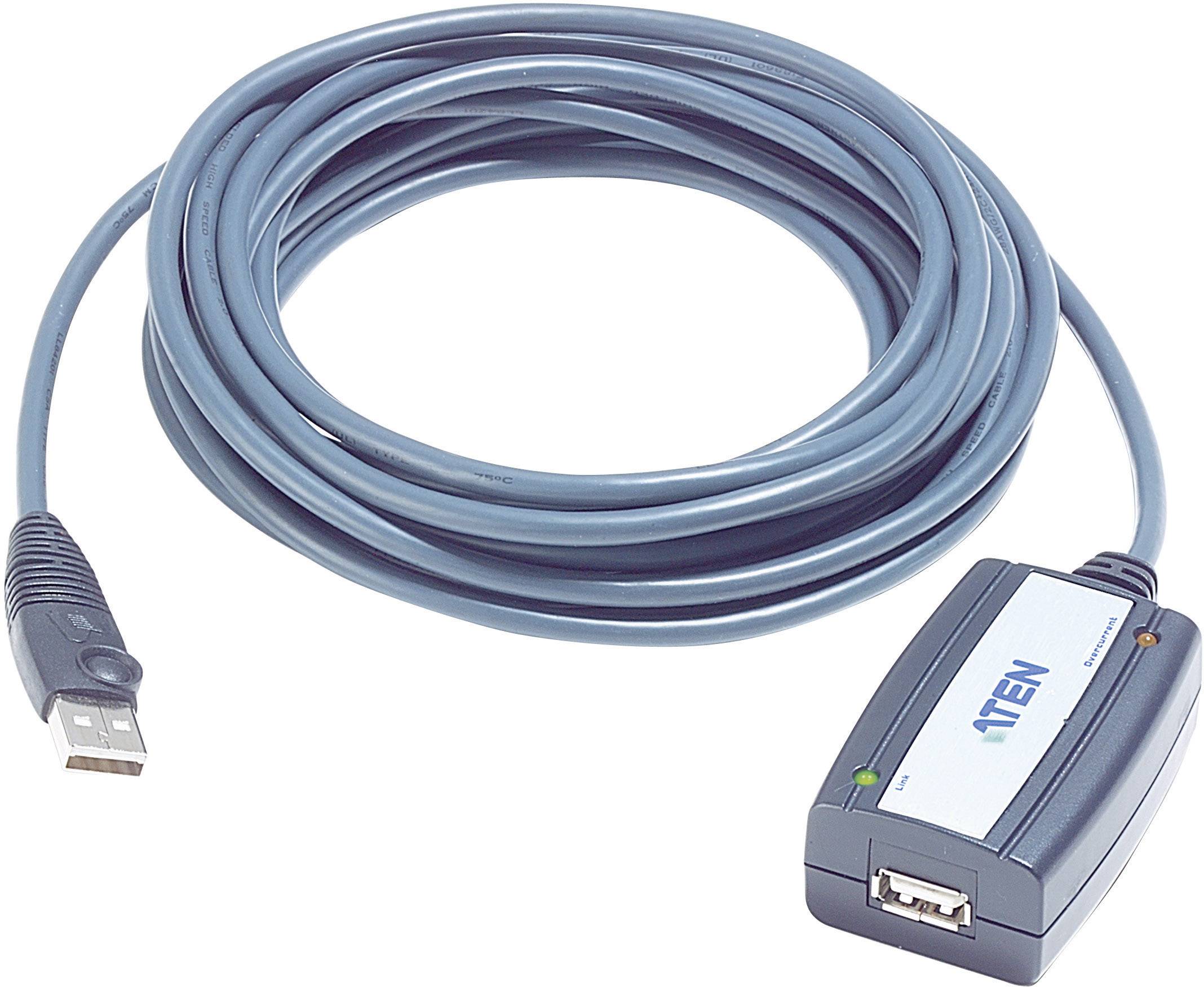 ATEN UE250-AT USB-kabel USB 2.0 USB-A stekker, USB-A bus 5.00 m Zwart
