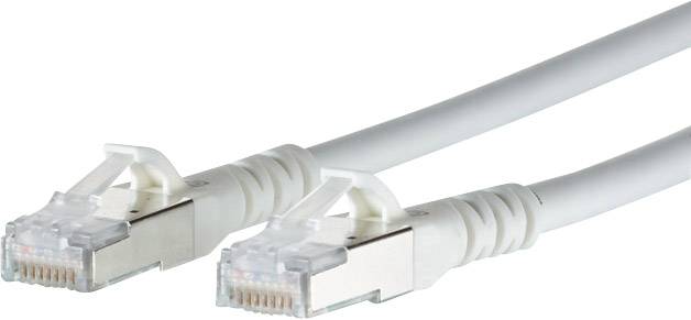 Metz Connect 1308453088-E RJ45 Netwerkkabel, patchkabel CAT 6A S/FTP 3.00 m Wit Snagless 1 stuk(s)