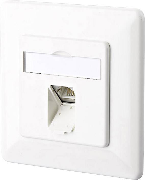 Metz Connect 1307371002-I Netwerkdoos Inbouw (in muur) Inzet met centraalstuk en frame CAT 6 1 poort Zuiver wit