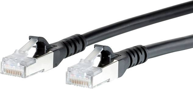 Metz Connect 130845A000-E RJ45 Netwerkkabel, patchkabel CAT 6A S/FTP 10.00 m Zwart Snagless 1 stuk(s)