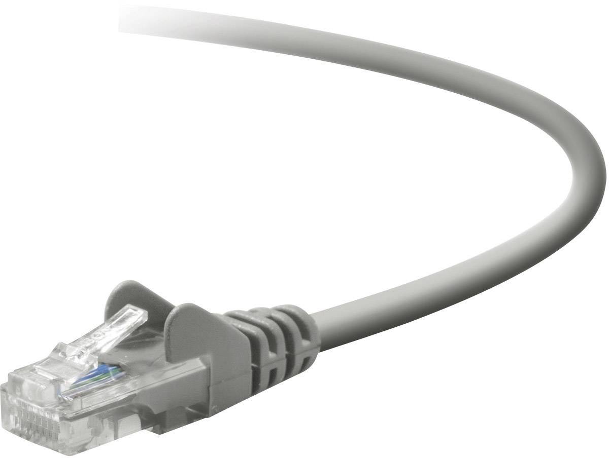 Belkin A3L791R15M-S RJ45 Netwerkkabel, patchkabel CAT 5e U/UTP 15.00 m Grijs Snagless 1 stuk(s)