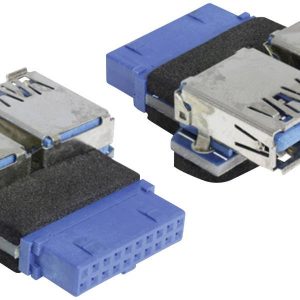 Delock USB 3.2 Gen 1 (USB 3.0) Adapter [1x USB 3.2 Gen 1 bus intern 19-polig (USB 3.0) – 2x USB 3.2 Gen 1 bus A (USB 3.0 Delock USB 3.2 Gen 1 (USB 3.0) Adapter [1x USB 3.2 Gen 1 bus intern 19-polig (USB 3.0) – 2x USB 3.2 Gen 1 bus A (USB 3.0