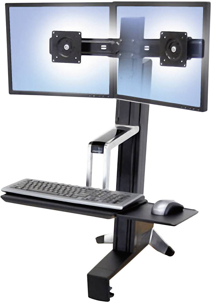 Ergotron WorkFit-S Monitor-tafelbeugel Aantal monteerbare displays: 2 Display(s) 25,4 cm (10") - 61 cm (24") Zwart In ho