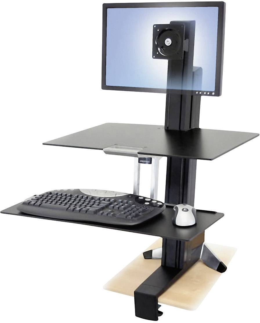 Ergotron WorkFit-S Monitor-tafelbeugel Aantal monteerbare displays: 1 Display(s) 25,4 cm (10") - 61 cm (24") Zwart, Alum