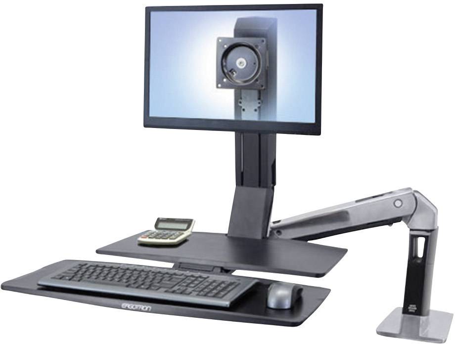 Ergotron WorkFit-A Monitor-tafelbeugel Aantal monteerbare displays: 1 Display(s) 25,4 cm (10") - 61 cm (24") Zwart, Alum