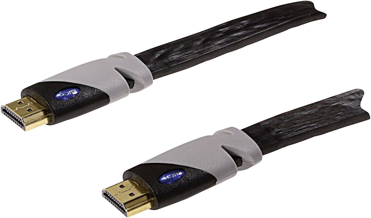 Schwaiger HDMF30 533 HDMI-kabel HDMI Aansluitkabel HDMI-A-stekker, HDMI-A-stekker 3.00 m Zwart 4K UHD, Vergulde steekcon