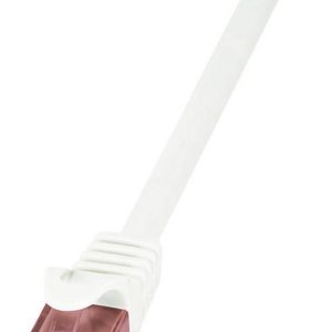 LogiLink CQ2021U RJ45 Netwerkkabel, patchkabel CAT 6 U/UTP 0.50 m Wit Vlambestendig, Snagless 1 stuk(s)