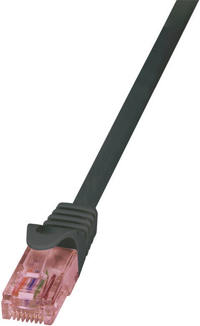 LogiLink CQ2093U RJ45 Netwerkkabel, patchkabel CAT 6 U/UTP 10.00 m Zwart Vlambestendig, Snagless 1 stuk(s)