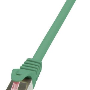 LogiLink CQ2025S RJ45 Netwerkkabel, patchkabel CAT 6 S/FTP 0.50 m Groen Vlambestendig, Snagless 1 stuk(s)
