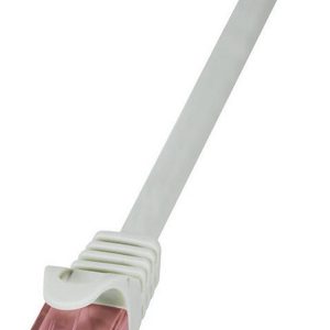 LogiLink CQ2012U RJ45 Netwerkkabel, patchkabel CAT 6 U/UTP 0.25 m Grijs Vlambestendig, Snagless 1 stuk(s)