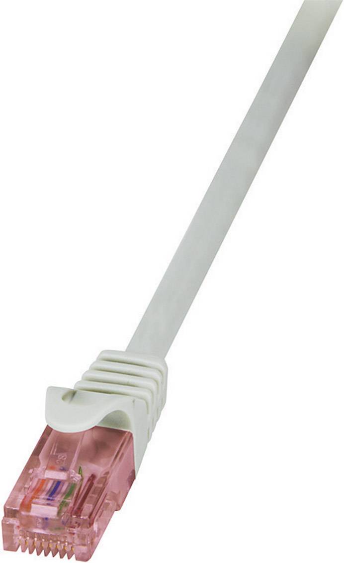 LogiLink CQ2032U RJ45 Netwerkkabel, patchkabel CAT 6 U/UTP 1.00 m Grijs Vlambestendig, Snagless 1 stuk(s)