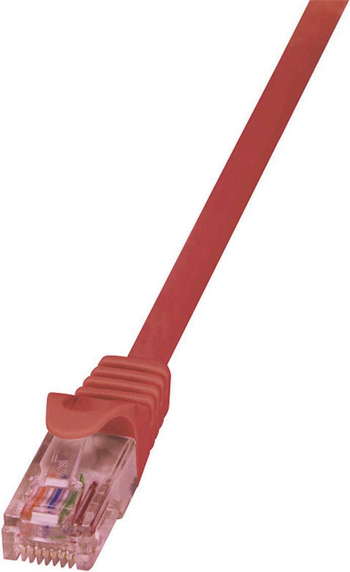 LogiLink CQ2094U RJ45 Netwerkkabel, patchkabel CAT 6 U/UTP 10.00 m Rood Vlambestendig, Snagless 1 stuk(s)