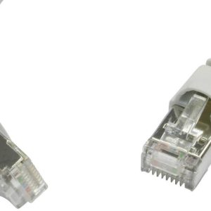 Telegärtner 100008669 RJ45 Netwerkkabel, patchkabel CAT 6A S/FTP 5.00 m Grijs Vlambestendig, Snagless 1 stuk(s)