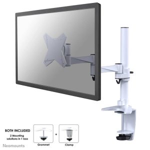 Neomounts FPMA-D1330WHITE Monitor-tafelbeugel Aantal monteerbare displays: 1 Display(s) 25,4 cm (10″) – 76,2 cm (30″) Wi