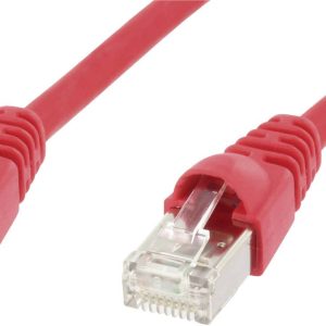 Telegärtner 100007975 RJ45 Netwerkkabel, patchkabel CAT 6A S/FTP 1.00 m Rood Vlambestendig, Snagless, Vlambestendig, Hal