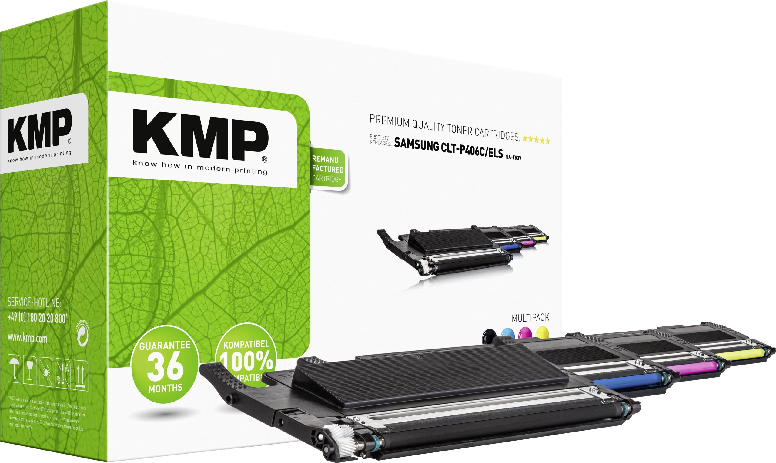 KMP Tonercassette vervangt Samsung CLT-P406C, CLT-K406S, CLT-C406S, CLT-M406S, CLT-Y406S Compatibel Zwart, Cyaan, Magent