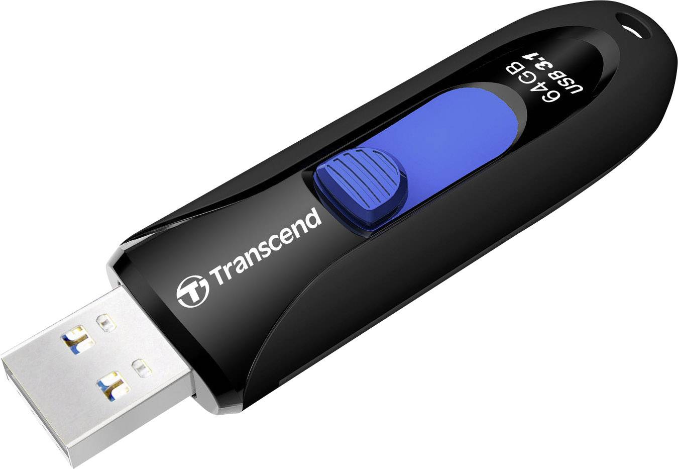 Transcend JetFlash® 790 USB-stick 64 GB Zwart, Blauw TS64GJF790K USB-A 3.1 Gen 1