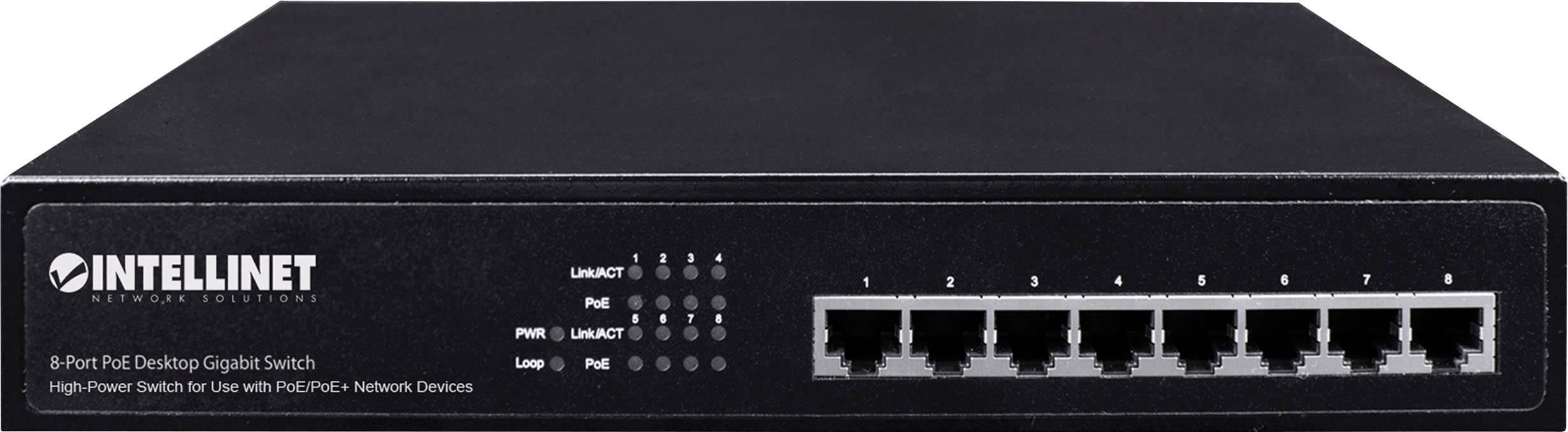Intellinet 560641 560641 Netwerk switch 8 poorten 1 GBit/s PoE-functie