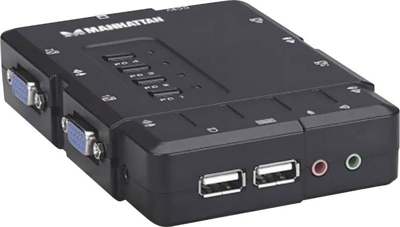 Manhattan KVM-Umschalter 4 poorten KVM-switch VGA USB 1600 x 900 Pixel